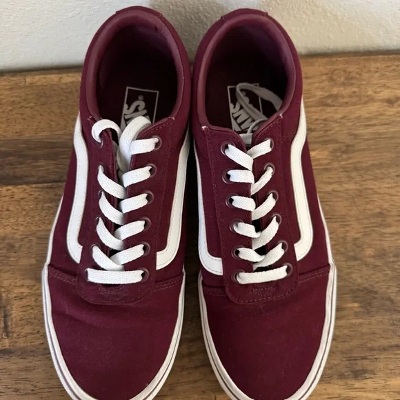 Vans Burgundy Sneakers with White Accents - Picture 5 of 6